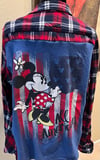 Vintage Navy/Red/White Flannel Shirt Minnie Mouse