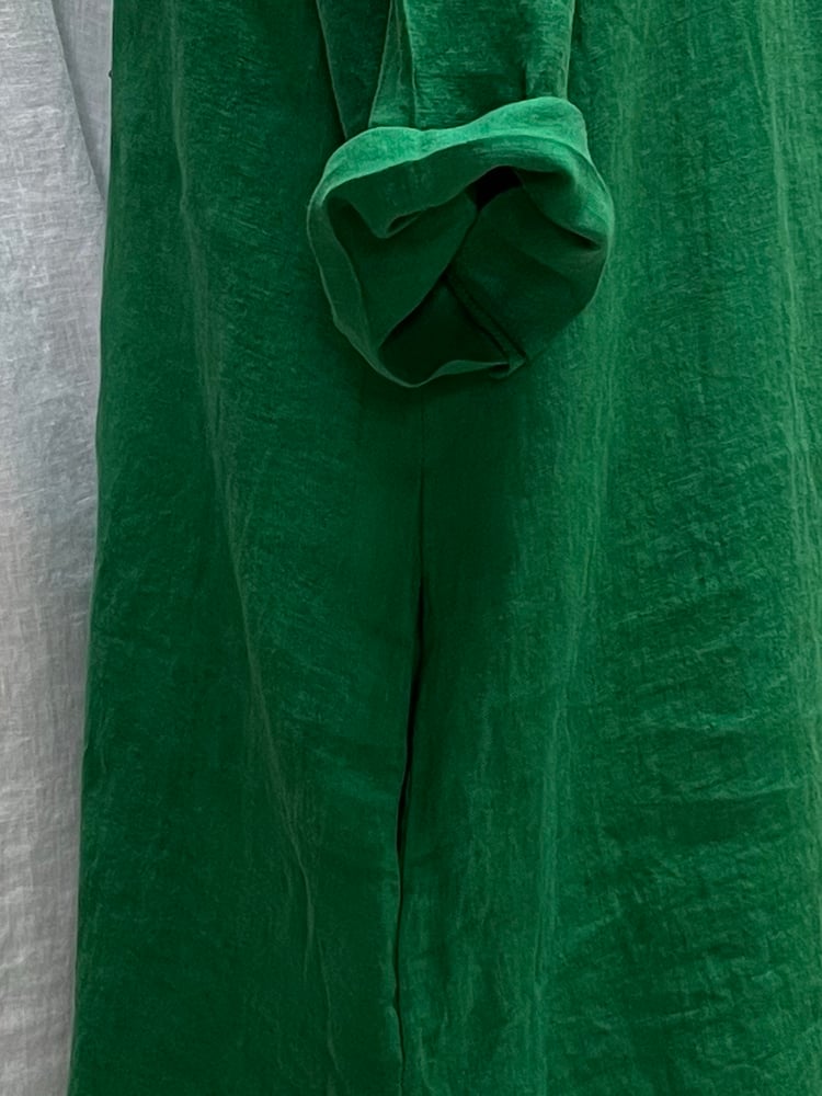 Image of Robe En Lin Daphné Vert 