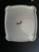 Boite à bijoux en porcelaine de Limoges, décor bleu et or fin