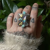 Image 2 of labradorite Moon Ring~Size 8