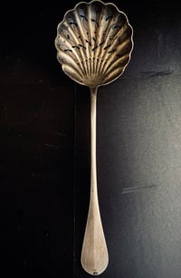 Image 2 of Grande cuillère à hors d’œuvres, ajourée, plaqué argenté début XXème