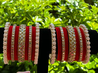 Image 5 of Pearl and Velvet Bangles set