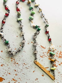 Image 1 of Drink The Wild Air Variscite And Garnet Necklace