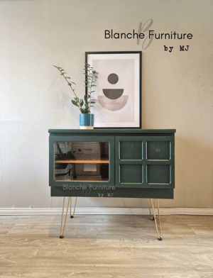 Image of TV / Media Sideboard in Emerald Green on Hairpin legs, by Nathan