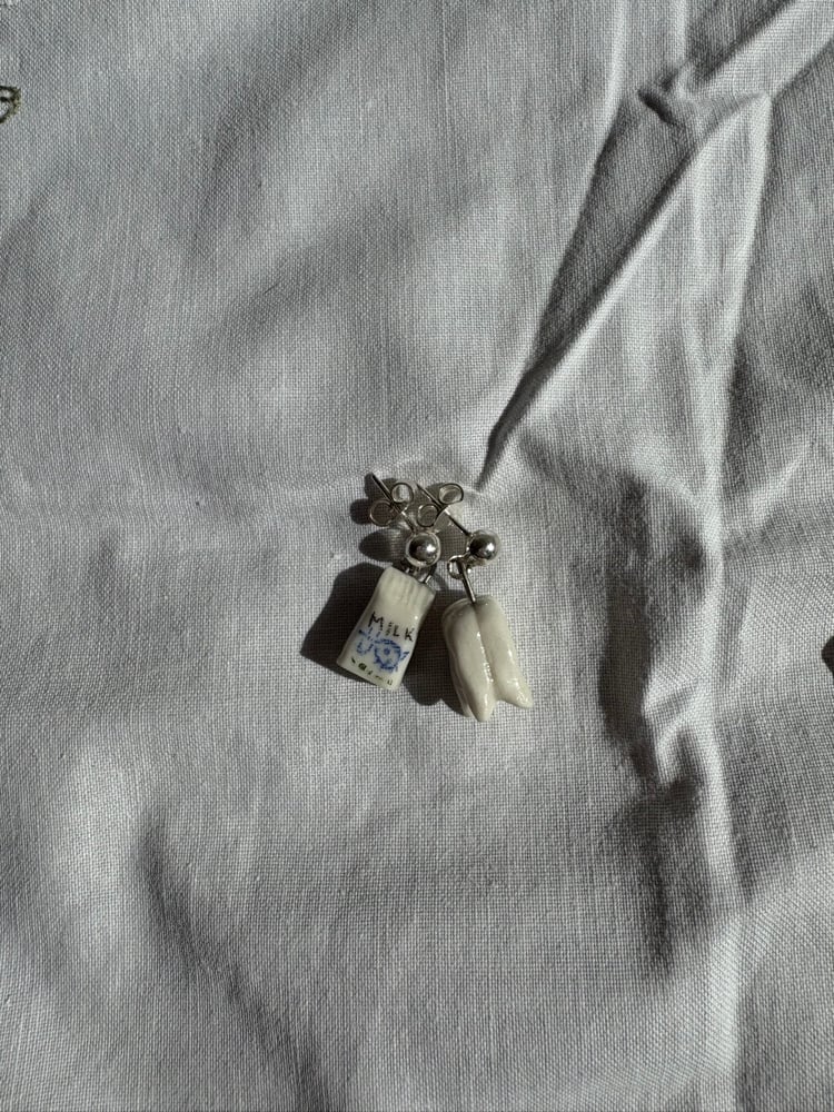 Image of milky earrings