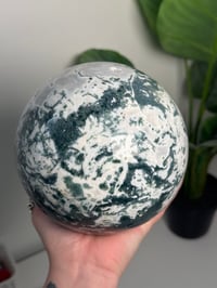 Image 4 of XL MOSS AGATE SPHERE -INDIA- B