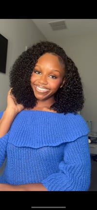 Image 1 of Kinky curly half wig 16 in. 