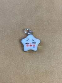 Image 1 of Platinum Sad Star Charm