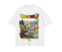 Dragonball super graphic print t-shirt  action scene Goku ssj blue