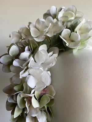 Image of Sage green & white flower headpiece