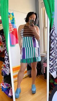 Image 2 of superstripe adult M/L medium large stripe tank adjustable courtneycourtney sundress dress
