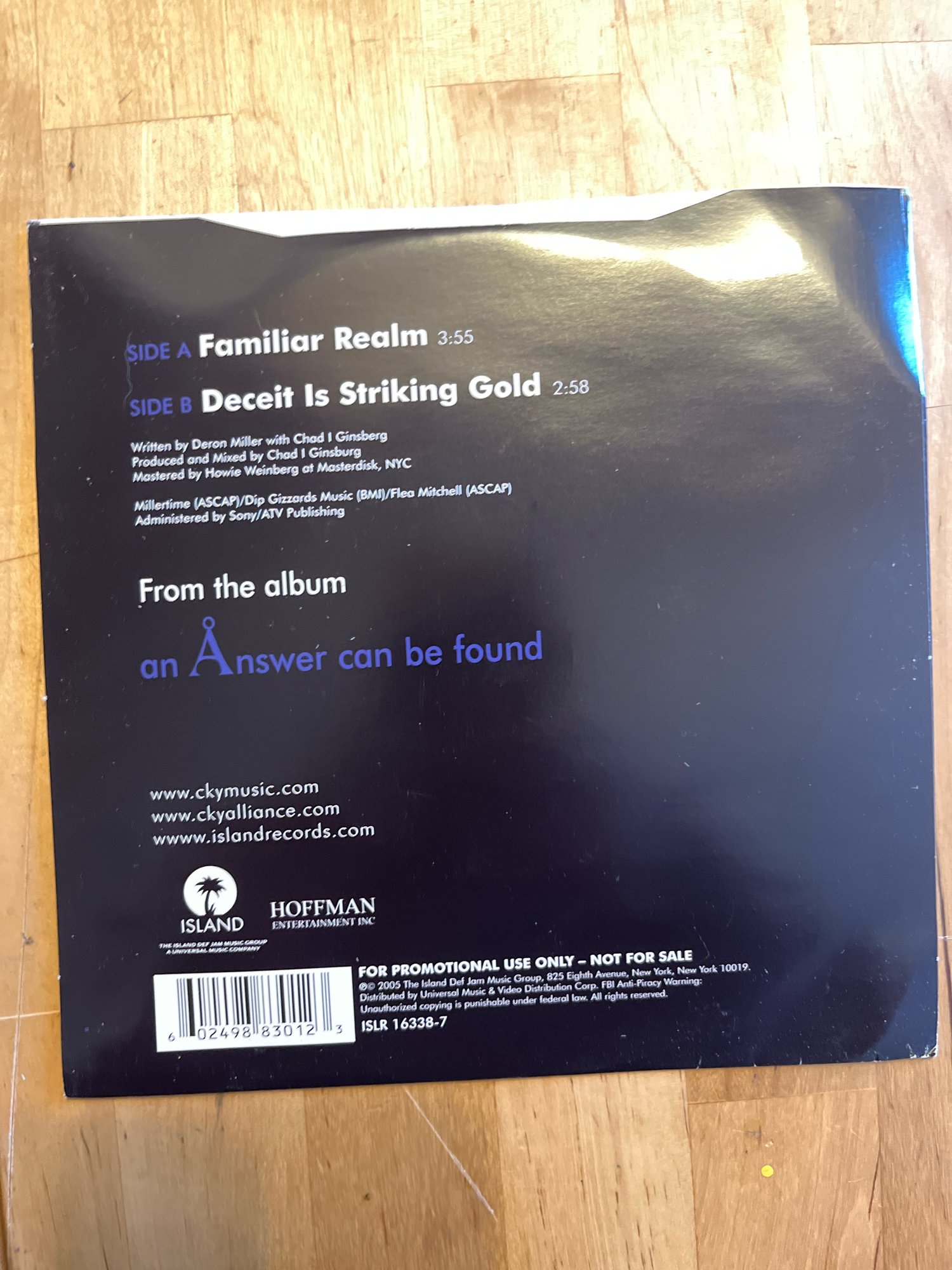 Image of Familiar realm /deceit is striking gold 7” vinyl 2005 promo only 