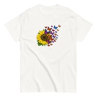Image 3 of Unisex classic tee, Petals and Painted Wings Sunflower & Butterfly Tee