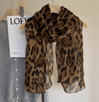 Image 3 of Leopard Print Lover Gift Box Gift Set. Chic Fashionista Birthday Gift Box. Leopard Scarf Eyemask