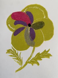 Image 1 of PANSY PRINT CHARTREUSE 