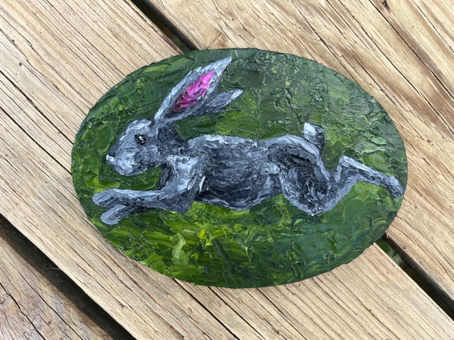 Original Oil Paintings: “Running Hares”