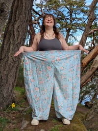 Image 2 of Blue and Pink Floral Pants
