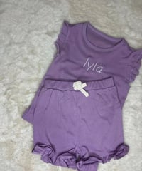 Ribbed Frill Shorts Set