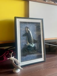 Image 2 of “From Beneath the Waves”, Leather Sculpture in Shadowbox Frame