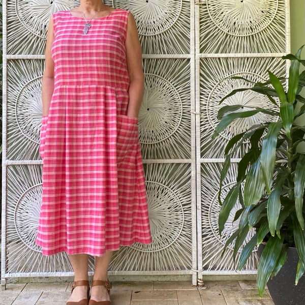 Image of Smock Dress - Sunset Plaid