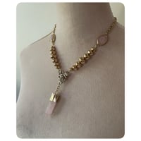 Image 4 of The Rose Garden - Handmade Beads Rose Quartz and Solid Brass 