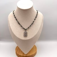 Image 2 of Prehnite Bird Cage Necklace