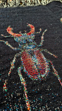 Image 8 of Woven Insect Halloween Blanket – Cotton Fringe Blanket