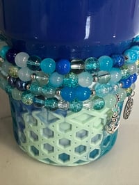 Image 2 of Sea Glass Aura Tumbler Bracelet Stack