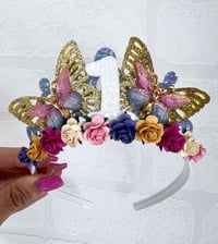 Image 3 of Colourful Butterfly Birthday Tiara crown