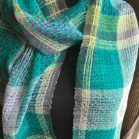 Image 2 of ‘Estuary’ handwoven linen scarf