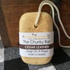 The Chunky Bar Cedar Leather Triple Butter Soap On A Rope