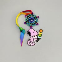 Image 2 of Rainbow Snoopy Snowflake Ornament