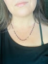 Iolite And Pearl Rosary Style Necklave