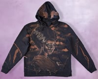 Image 1 of “BRIDE OF FRANKENSTEIN” CUSTOM BLEACH PAINTED HOODIE XL