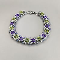 Image 2 of Amethyst Beaded Helm Chainmaille Bracelet