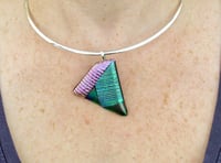 Abstract Pendant on Silver Plated Neck Ring 2