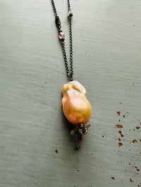 Image 3 of Treasure Of The Sea Pearl Pendant With Gemstone Fringe