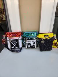 Image 2 of Punk rock leopard print phone sling bag | Bikini Kill | Judas Priest | Black Flag