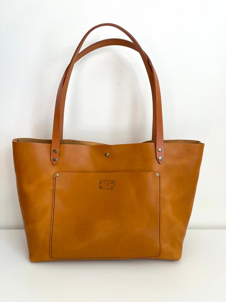 Image of (Reserved for Copeland) Tan Italian Vachetta Carry-All Tote