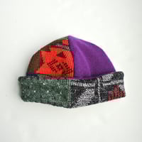 Image 1 of Reworked Reversible Beanie Pendleton x Purple Cashmere