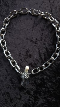 Image 3 of Human tooth and quartz chunky necklace