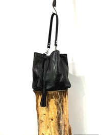 Image 1 of Midnight Black Big Patchwork Carryall Bucket