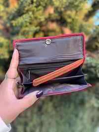 Image 3 of Handmade Wallet - Red border