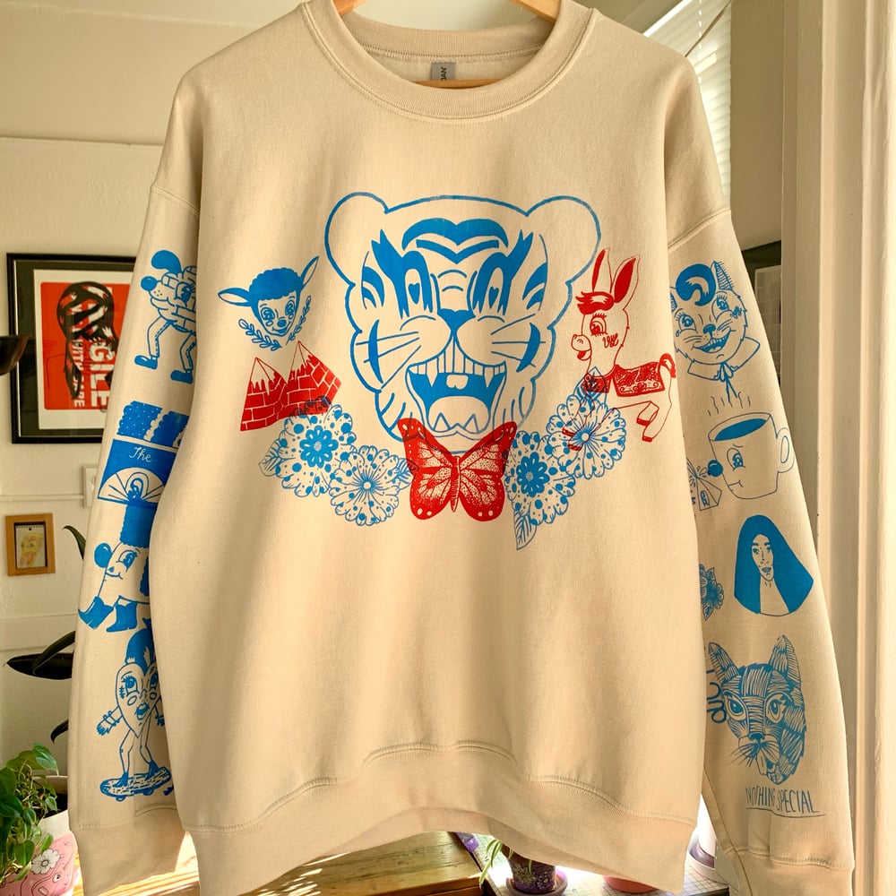 Image of "Tiger Babe" crewneck sweatshirt (L)