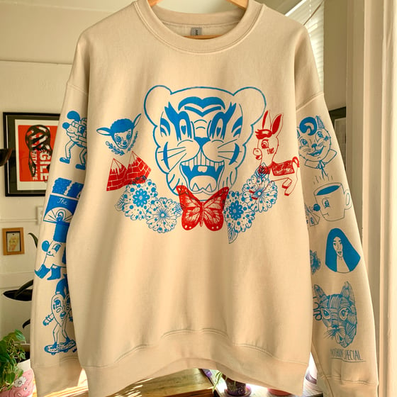 Image of "Tiger Babe" crewneck sweatshirt (L)