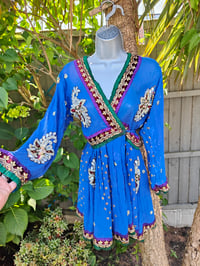 Image 10 of Mykonos Glitter wrap dress - blue 6-10