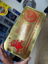 Image 2 of GOLD & RED CADILLAC ICONIC LICENSE PLATE 
