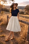 Vintage Embroidery Midi Skirt size 16 with free postage 