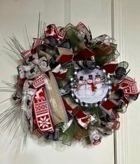 Rustic Snowmen Holiday Wreath