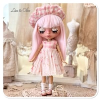 Image 5 of handmade blythe doll floral gingham dress